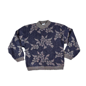 Across America Women’s Vintage Black Tan Crewneck Knit Sweater Size medium